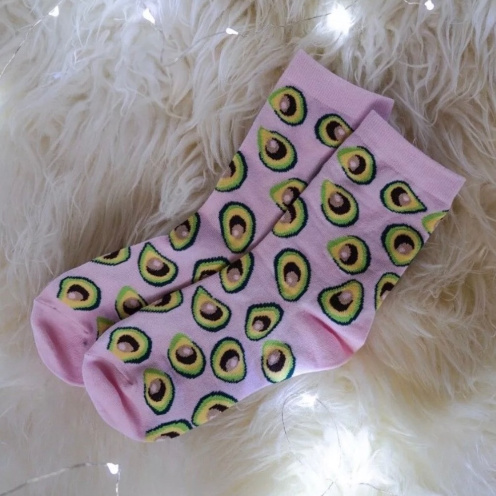 🥑 Adorable Pink Avocado Socks